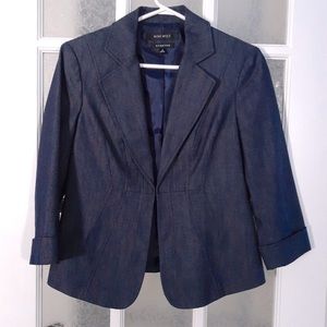 Denim Chambray Blazer Jacket